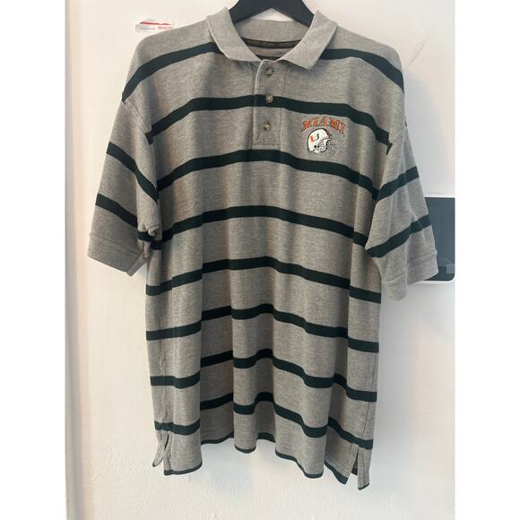 Rare vintage University of Miami polo XL Miami Hurricanes Canes over sized fit - Picture 1 of 7
